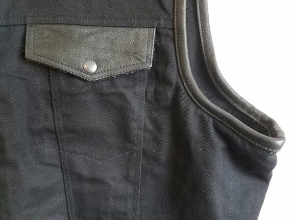 Black Denim Club Vest with Gun pockets