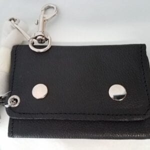small wallet with silver hooks