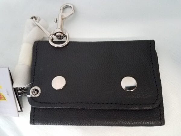 small wallet with silver hooks
