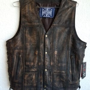 Distressed brown vest with knots