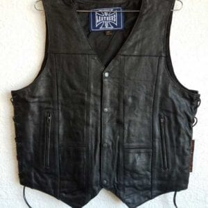 Hi Grade Leather Black Vest