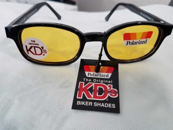 Biker shades with yellow lenses