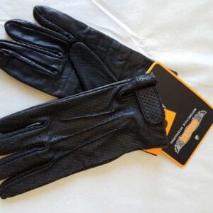 Perforated black gloves