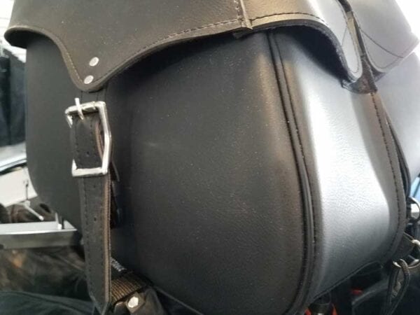 plain black throw over saddlebag leather