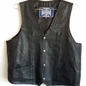 Plain Black leather vest