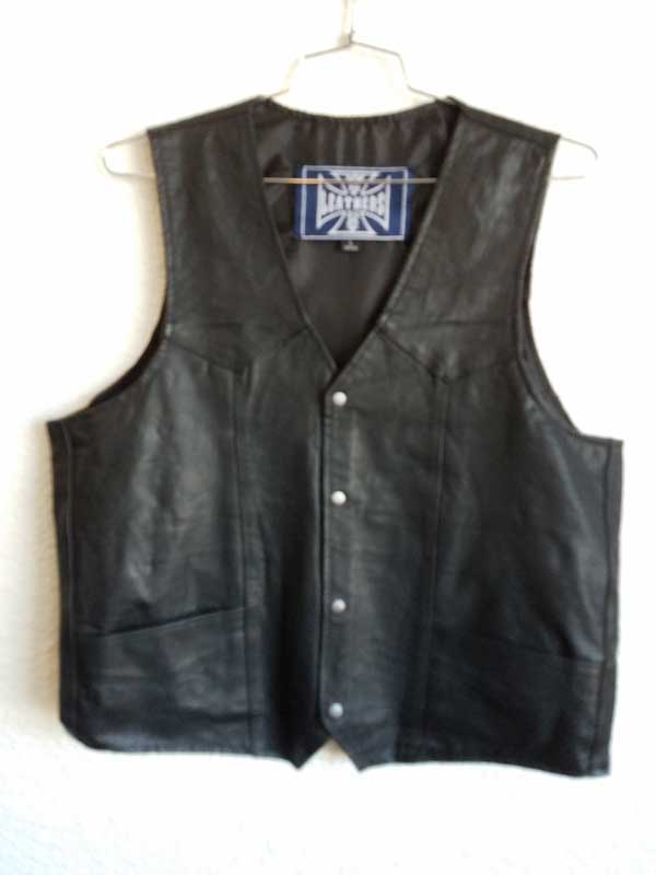 Plain Black leather vest