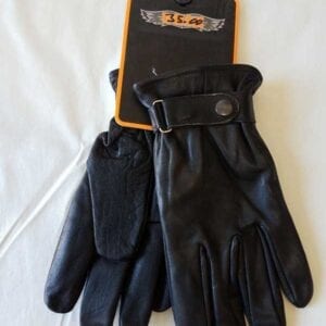 Wrist-length black gloves