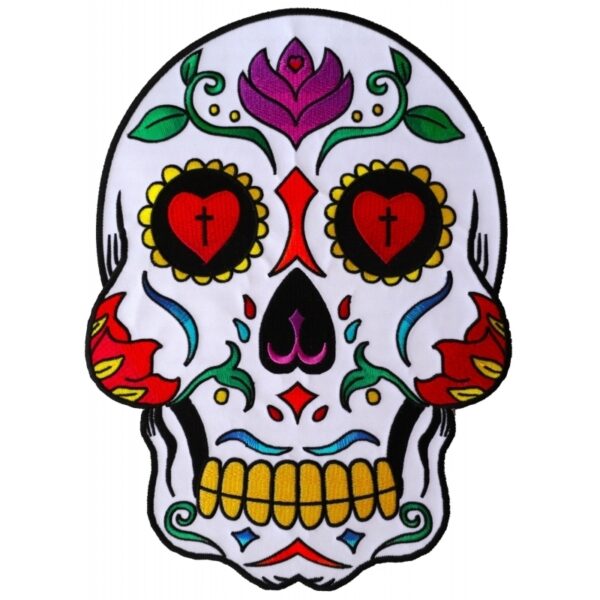 PL5987 Sugar Skull Embroidered Iron on Patch