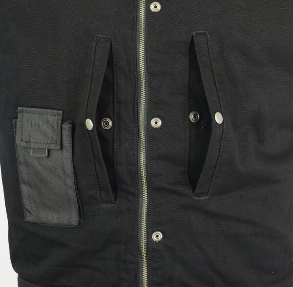 DM982 Men's Black Denim Single Back Panel Concealment Vest w/Rem - Image 4