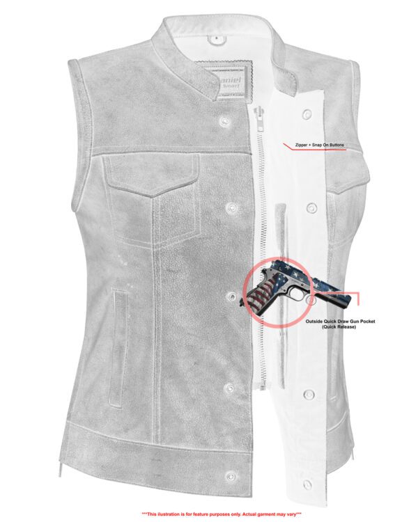 DS229  Women's Premium Single Back Panel Concealment Vest - GRAY - Image 3