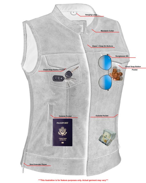 DS229  Women's Premium Single Back Panel Concealment Vest - GRAY - Image 4