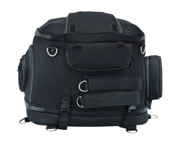 DS388 Daniel Smart Black Heavy Duty Textile Motorcycle Pet Carrier Si - Image 7