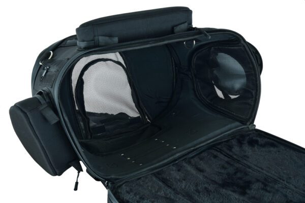 DS388 Daniel Smart Black Heavy Duty Textile Motorcycle Pet Carrier Si - Image 10